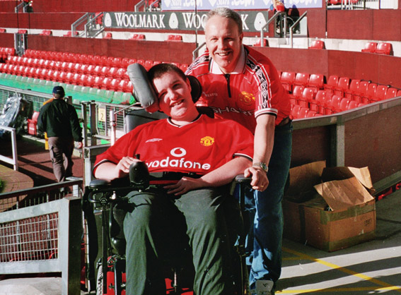 Christopher and Gerry in the Disabled Area at Old Trafford